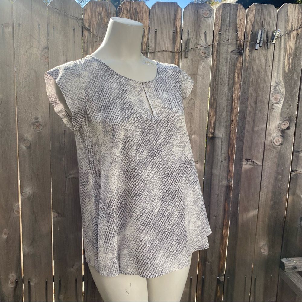 Joie Women's Silk Cap Sleeve Top Taupe/Ivory Size XS